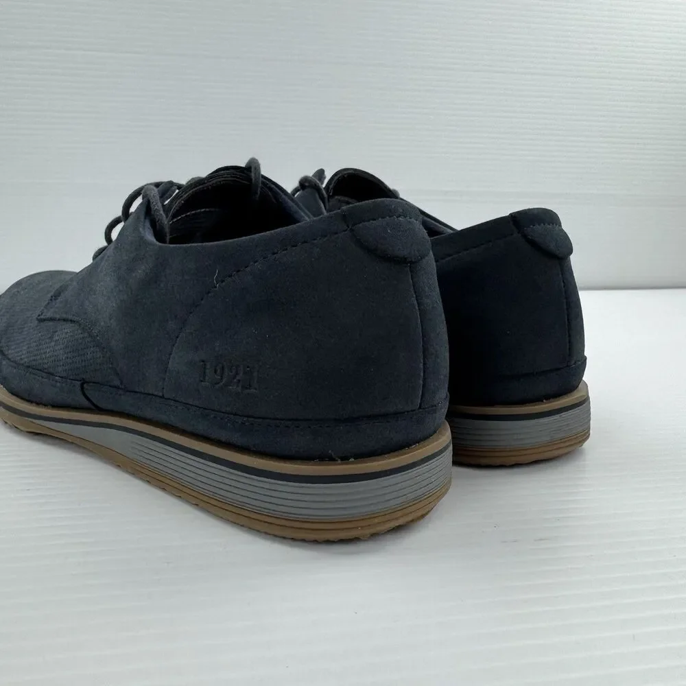 Freeman Franco Mens 10M Navy Faux Suede Oxford Casual Dress Shoes Lace Up